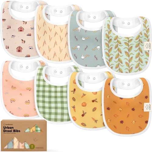 Miniatura 28 de Paquete de 8 baberos orgánicos para bebés niños, niñas - baberos de algodón suave para babear y dentición para bebé niña y niño, extra absorbentes
