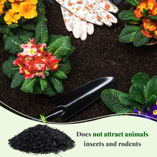 Miniatura 4 de Frienda Mantillo de goma triturado de 2.23 pies cúbicos - 40 libras de miga de goma mantillo negro anhelo suelo protector para áreas de suelo