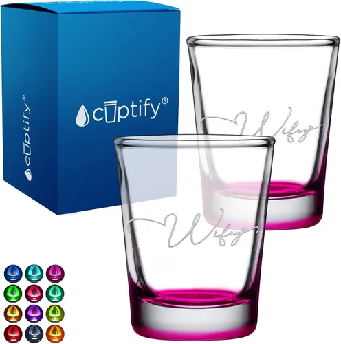 Miniatura 58 de Cuptify Regalos para baby shower, para la nueva mamá, EST 2023, 2 onzas, con fondo negro, juego de 2 vasos grabados para fiesta, regalo