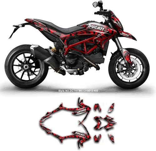 Miniatura 22 de Kit de adhesivos personalizados para Hypermotard Hyperstrada 821 2013 2014 2015 2016, DCTHYMS1318003-KO
