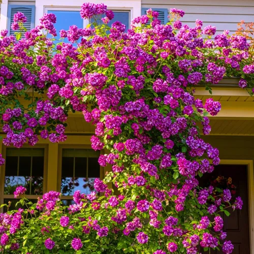Miniatura 7 de Plantas vivas de rosas trepadoras, rosales listos para plantar, sin maceta, podados, bien enraizados, de 6 a 8 meses de edad (Fourth of July)