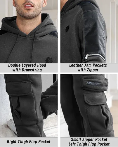 Miniatura 4 de Conjunto deportivo de 2 piezas para hombre, sudadera con capucha y manga larga