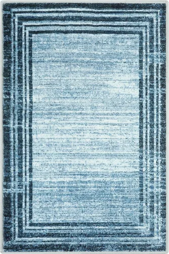 Miniatura 90 de Alfombra de pasillo moderna abstracta Lahome, alfombra lavable turquesa de 2 x 6 pulgadas para entrada, alfombra antideslizante de bajo pelo
