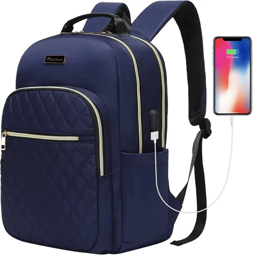 Modoker - Mochila para laptop y tableta de 15.6 pulgadas, acolchada y delgada para laptop, para negocios, trabajo, viajes con puerto de carga USB,