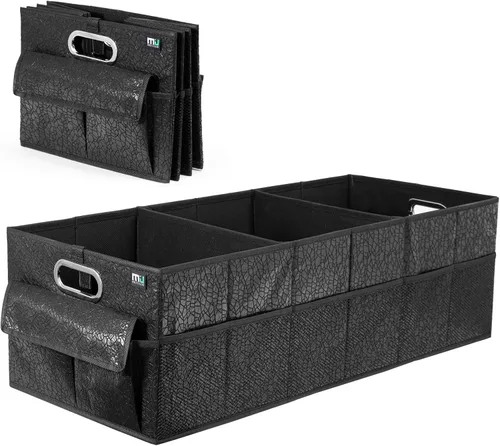MIU COLOR Organizador de maletero para SUV, organizador de automóvil resistente, parte inferior antideslizante, organizador de almacenamiento Negro