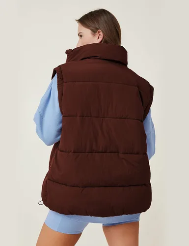 Miniatura 3 de Chaleco acolchado para mujer, sin mangas, acolchado, con cremallera, cuello alto, abrigo de gran tamaño con bolsillo