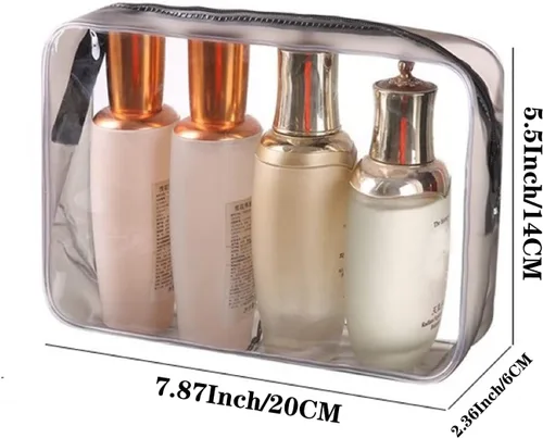 Miniatura 2 de Bolsas de cosméticos transparentes para mujeres y hombres, bolsas de aseo impermeables, bolsas de maquillaje de PVC, estuche organizador