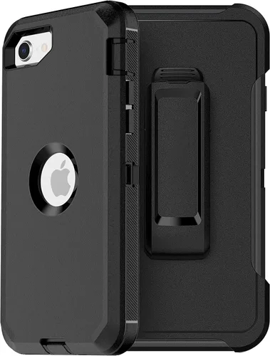 Miniatura 23 de MXX Funda diseñada para iPhone SE 2020/SE 2022, funda protectora resistente con protector de pantalla [3 capas] cubierta de protección de goma