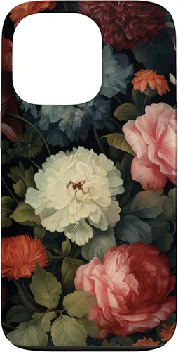 Miniatura 10 de Vintage Dark Flower Pattern Moody Floral Case for iPhone 16
