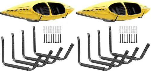 Miniatura 9 de WALMANN Estante de almacenamiento ligero para kayak, ganchos de kayak de montaje en pared para garaje, perchas de almacenamiento utilitario