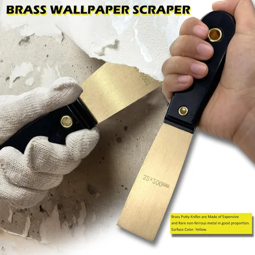 Miniatura 3 de WEDO Cuchillo de masilla de latón de 1-1/4 pulgadas, raspador de pintura, cuchillo de espiga, raspador de papel tapiz, herramienta de pintores