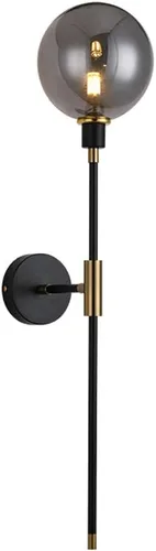 Miniatura 11 de KCO Apliques de pared con enchufe de 1 luz, cable de interruptor de encendido/apagado, lámpara de pared moderna negra con brazo largo de globo