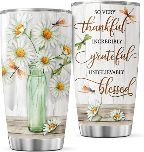 Miniatura 9 de CUBICER Vaso de café para parejas, taza de viaje floral con tapa, regalos de cumpleaños para mujeres, esposa, novias, adultos, vasos con aislamiento