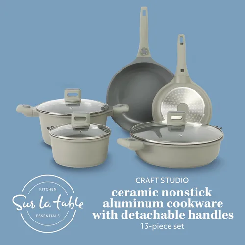 Miniatura 2 de Sur La Table Esenciales de Cocina 13 Piezas Ollas y Sartenes con Mango Desmontable Premium Libre de PFA Premium Cerámica Antiadherente Inducción