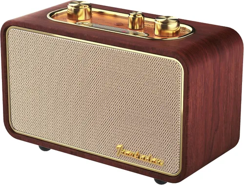 Miniatura 9 de Altavoz Bluetooth vintage con radio AM/FM, naranja Retro Wireless Speaker, 10H Playtime, Charge-While-Play, Aux/Antenna, Interchangeable Panel