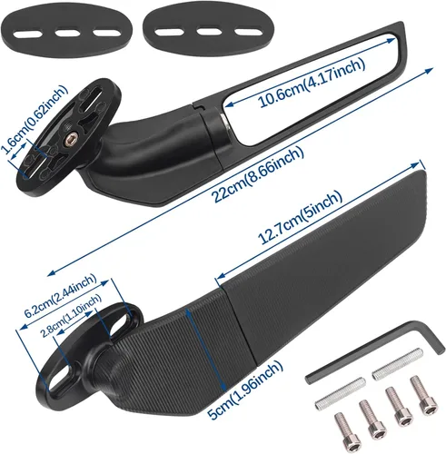 Miniatura 3 de Espejos retrovisores modificados para motocicleta, espejos laterales giratorios ajustables para Honda CBR125R CBR250R CBR300R CBR500R CBR600F4