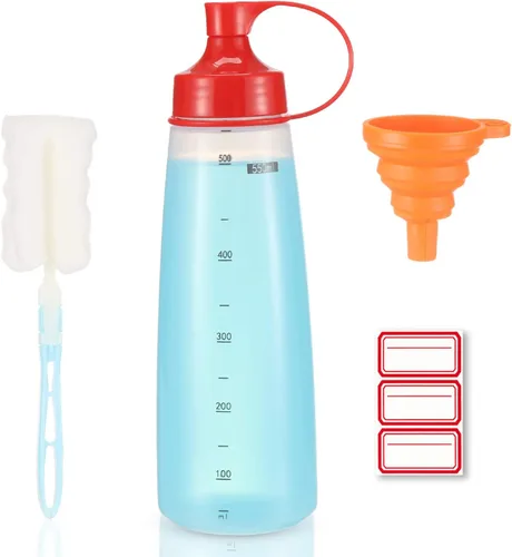 Miniatura 12 de Botella exprimidora de condimentos para salsas de boca ancha, botellas de plástico para condimentos, pintura, salsa de tomate, mostaza, aceite