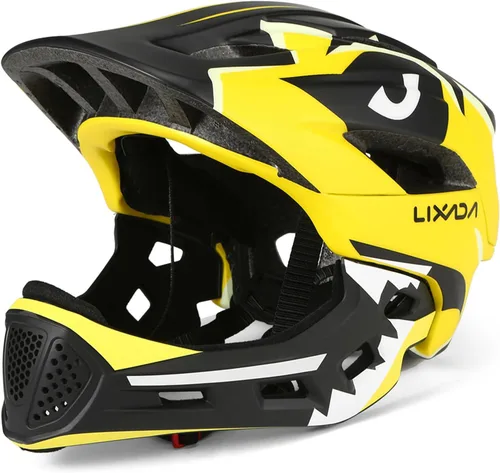 Miniatura 10 de Lixada Casco de bicicleta para niños, ajustable, desmontable, de cara completa, casco de ciclismo para niños, bicicleta, monopatín, scooter,
