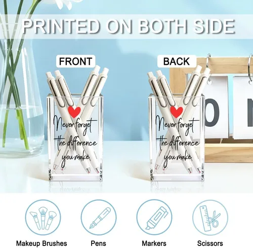 Miniatura 3 de Portalápices de acrílico con texto en inglés "Never Forget The Difference You Make", regalos de despedida y jubilación para mujeres, enfermeras
