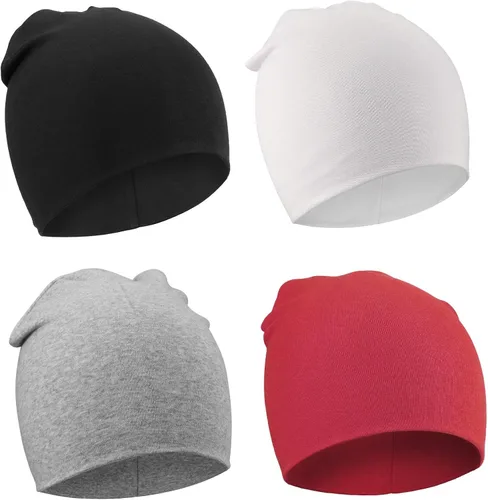 DRESHOW BQUBO 4 Pieces Baby Beanie Newborn Toddler Soft Cute Knit Hat Hospital Hats for Baby Boys Infant Cap Beanies
