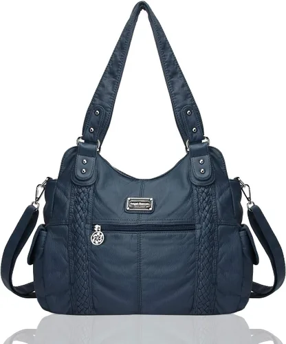 Miniatura 81 de Angel Barcelo - Bolsa de hombro amplia para mujer, diseño Hobo, cuero lavado