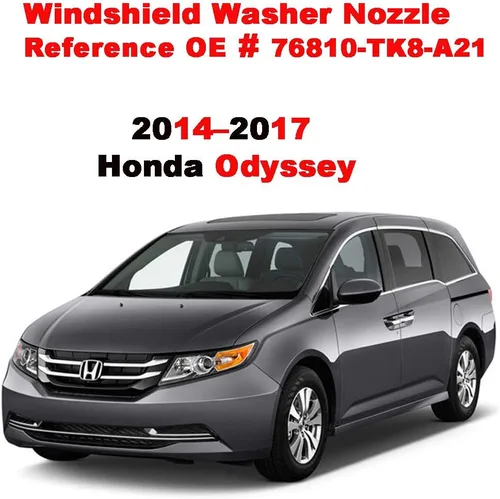 Miniatura 3 de ZHParty - Pulverizador de boquilla de limpiaparabrisas delantero con 6 piezas de conectores para Honda Pilot 09-15, Honda Odyssey 14-17, reemplaza