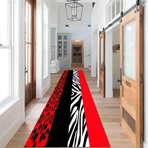 Miniatura 47 de Alfombra de pasillo con estampado de tigre, 2 x 10 pies, alfombra de rayas con estampado de piel de animal, alfombra interior a rayas blancas y 5
