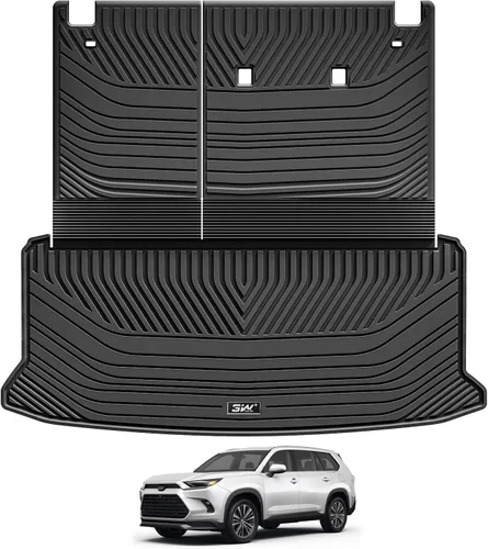Miniatura 23 de Alfombrillas de Piso 3W Compatibles con Toyota Tundra 2014-2021 (Solo para Cabina CrewMax), Revestimiento de Piso de TPE para Todo Clima con Ajuste