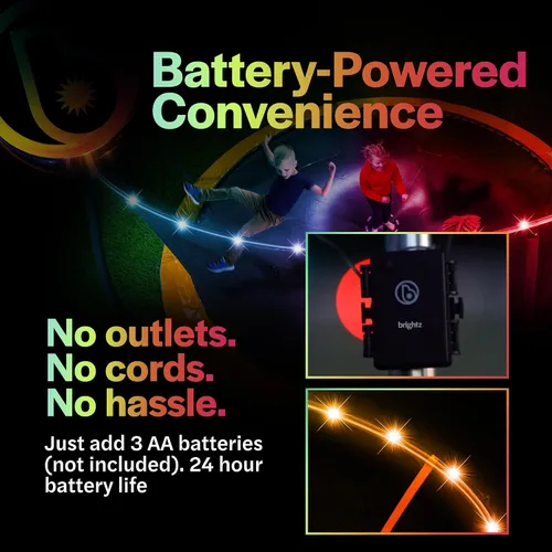 Miniatura 5 de Brightz Luces de trampolín por encima de la red, clips LED de 40 pies a la red de seguridad, accesorios de trampolín que cambian de color, 3 modos