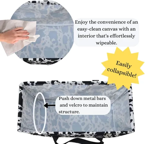 Miniatura 23 de NGIL Bolsa de comestibles reutilizable extra grande plegable de gran tamaño para comestibles, almacenamiento, picnic, playa, Bronco-negro occidental