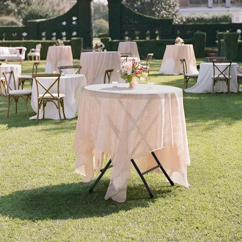 Miniatura 8 de VINGLI Mesa redonda plegable para banquetes comerciales de 32 pulgadas, mesa de comedor de café de cartas de plástico portátil para cocina o fiesta