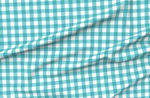 Miniatura 4 de Spoonflower Tela - Turquesa Buffalo Plaid Stripe Country Gingham Pintura impresa en tela de gasa Fat Quarter - Costura de moda Vestidos Decoración