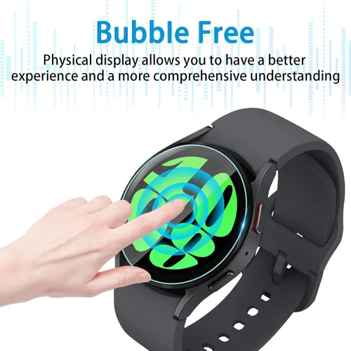 Miniatura 7 de Suoman Paquete de 4 para Samsung Galaxy Watch 6/Galaxy Watch 7 de 44 mm Protector de pantalla, [Antiarañazos] 2.5D Dureza 9H Película protectora
