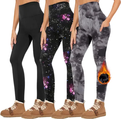 QGGQDD Paquete de 3 leggings negros de cintura alta para mujer, leggings deportivos suaves para entrenamiento, yoga