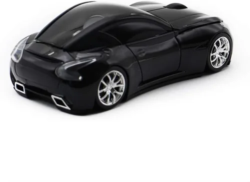 Miniatura 3 de Ai5G Ratón de coche de carreras inalámbrico Ratón en forma de coche deportivo 2.4GHz Luz LED Decoración de superficie brillante Escritorio Portátil