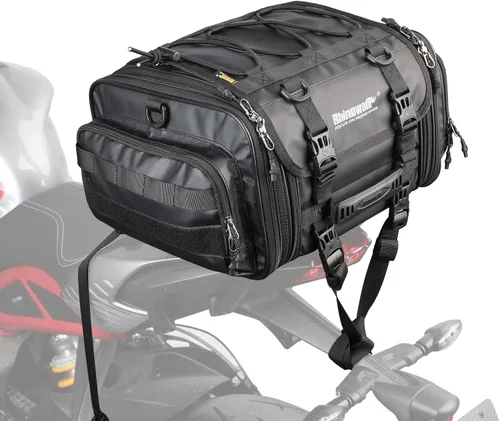 Miniatura 11 de Rhinowalk Bolsa trasera para motocicleta, bolsas de equipaje de viaje expandibles para motocicleta 33-45L, bolsa impermeable para todo clima