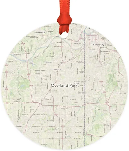 Miniatura 9 de Andaz Press Mapa de la ciudad de Estados Unidos redondo de madera natural MDF ornamento de Navidad, Akron, Ohio Vintage Mapa, 1 paquete, larga