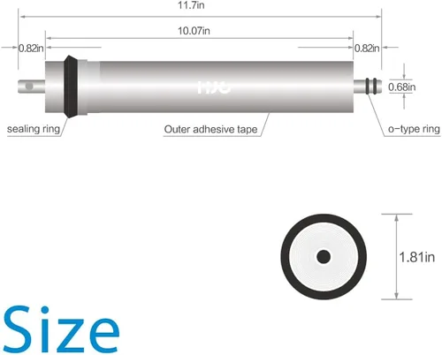 Miniatura 5 de Membrana de ósmosis inversa 1812-80 Filtro de agua de repuesto para sistema de ósmosis inversa 11.75 x 1.75 pulgadas para debajo del fregadero RO