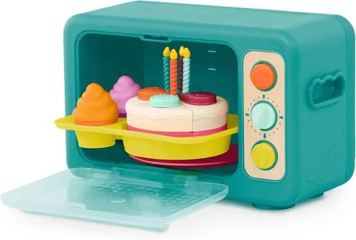 Miniatura 12 de B. toys – Mini Chef – Juego de simulación de tostadora – Juego de desayuno de simulación – Set de brunch de 14 piezas – Tostadora emergente