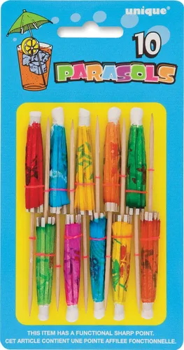 Púas de papel multicolor para paraguas, 10 unidades, perfectas para adornos de cóctel, decoraciones de fiesta y aperitivos