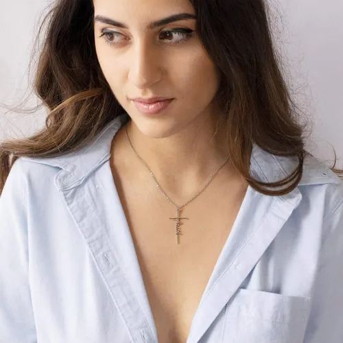 Miniatura 3 de SANNYRA Collar de cruz de fe Belive Hope Loved - Collar con colgante religioso personalizado, regalo para mujer