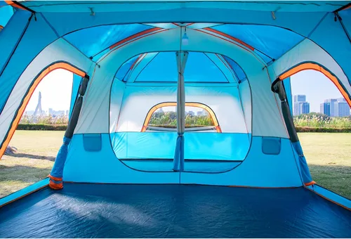 Miniatura 11 de KTT Extra Large Tent 10-12-14 Person(Style-B),Family Cabin Tents,2 Rooms,3 Doors and 3 Windows with Mesh,Straight Wall,Waterproof,Double Layer,Big