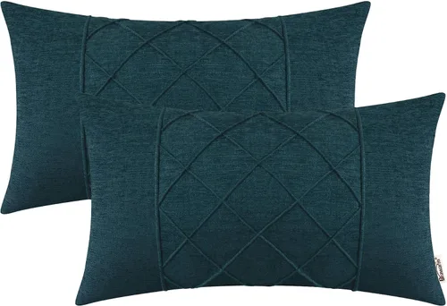 Miniatura 75 de BRAWARM Fundas de almohada 40x40 cm - Paquete de 2 fundas de almohada de chenilla negra, fundas de almohada de chenilla suave teñida sólida