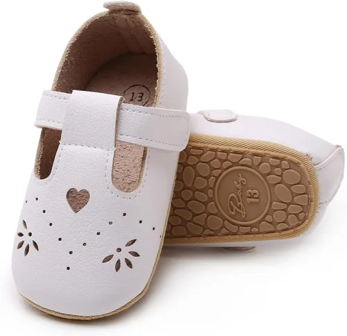 Miniatura 35 de RVROVIC Mocasines de princesa para bebé, zapatos brillantes de Mary Jane, zapatos de cuna de suela suave y ligera de primera calidad, zapatos