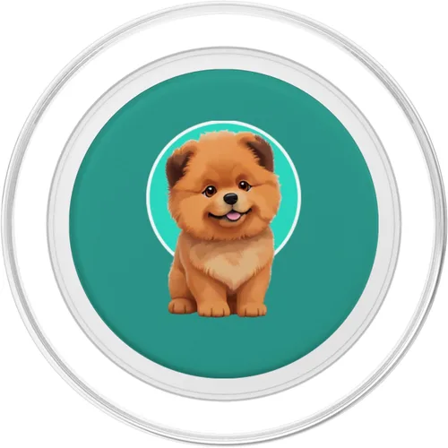 Miniatura 2 de Cute Happy Chow Puppy Dog Cartoon Dog to Fall in Love PopSockets MagSafe PopGrip for iPhone