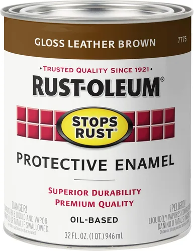 Miniatura 45 de Rust-Oleum 7765502 - Pintura anti-óxido para aplicación con brocha, cuarto de galón, color rojo real brillante, (paquete de 1)