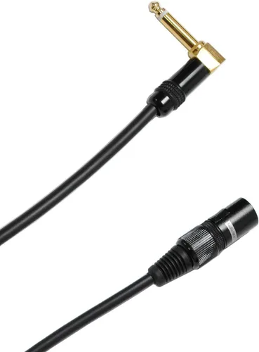 Miniatura 2 de Audio2000'S E17101P2 - Paquete de dos cables de 1 pie chapado en oro de 1/4 pulgadas TS en ángulo recto a XLR macho