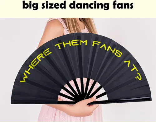 Miniatura 2 de 2 ventiladores para botas de abanico de baile de línea en el suelo, abanicos de mano para mujeres, plegables, grandes ventiladores de festival