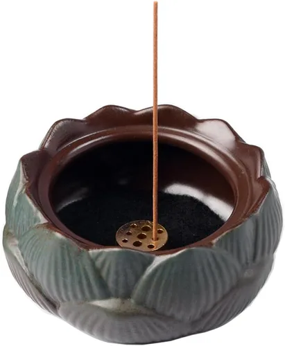 Miniatura 4 de Quemador de incienso o soporte de cono de incienso, quemador de incienso de cono de loto, soporte de cono de incienso para incienso y bobina