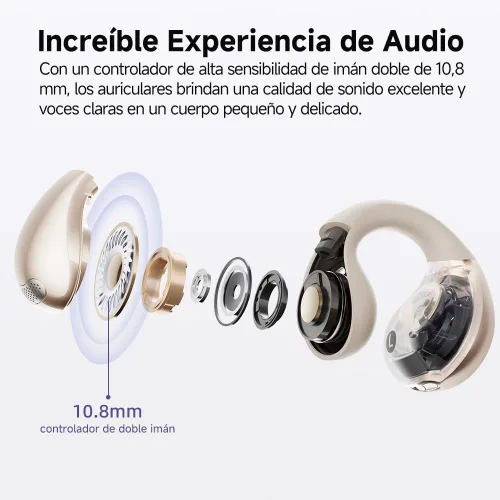 Miniatura 3 de QCY Crossky C30 Auriculares de oído abierto inalámbricos Bluetooth, auriculares de clip con 4 micrófonos ENC de cancelación de ruido, ajuste Blanco